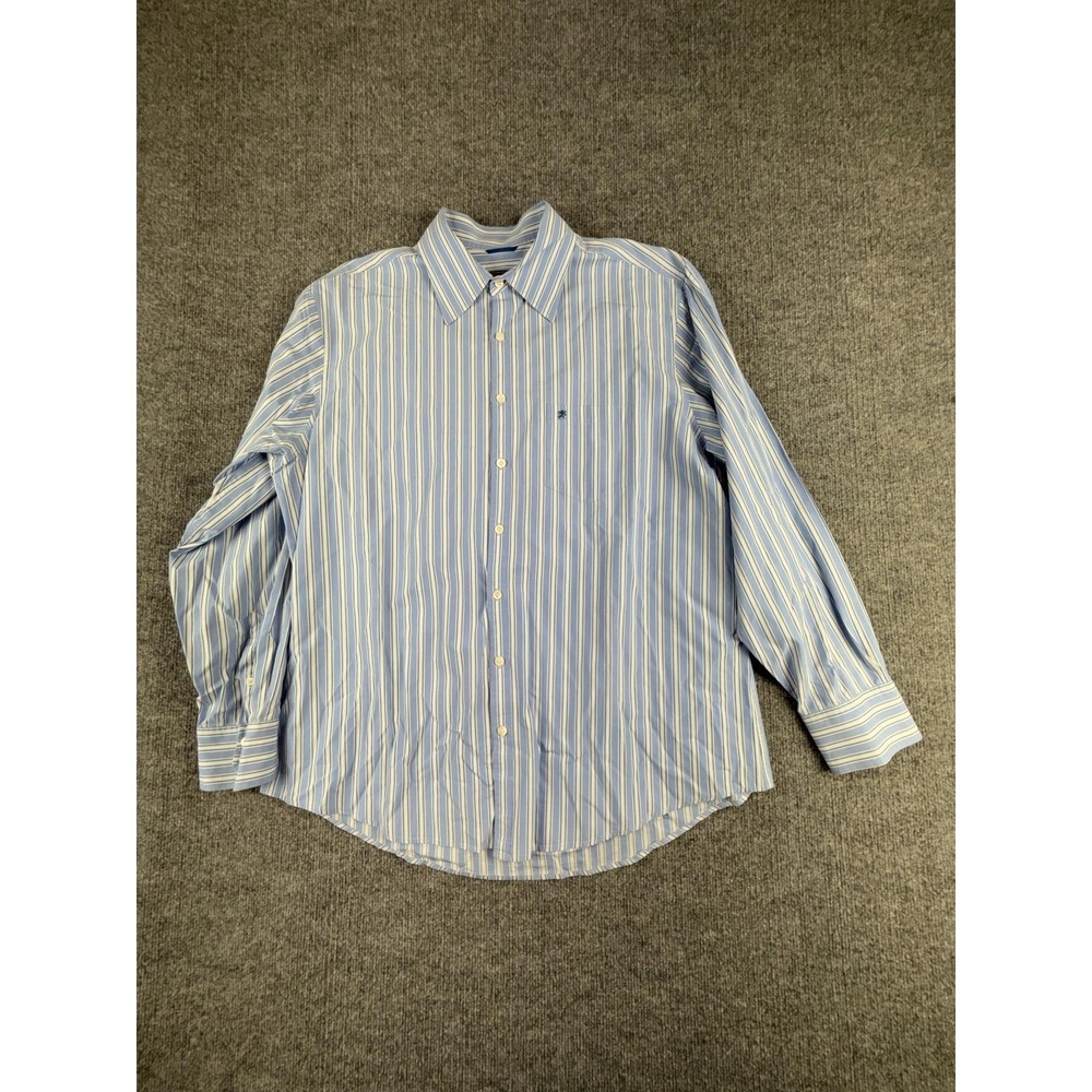 Mossimo Supply Co Shirt Mens XL Blue Striped Long Sleeve Button Up Cotton